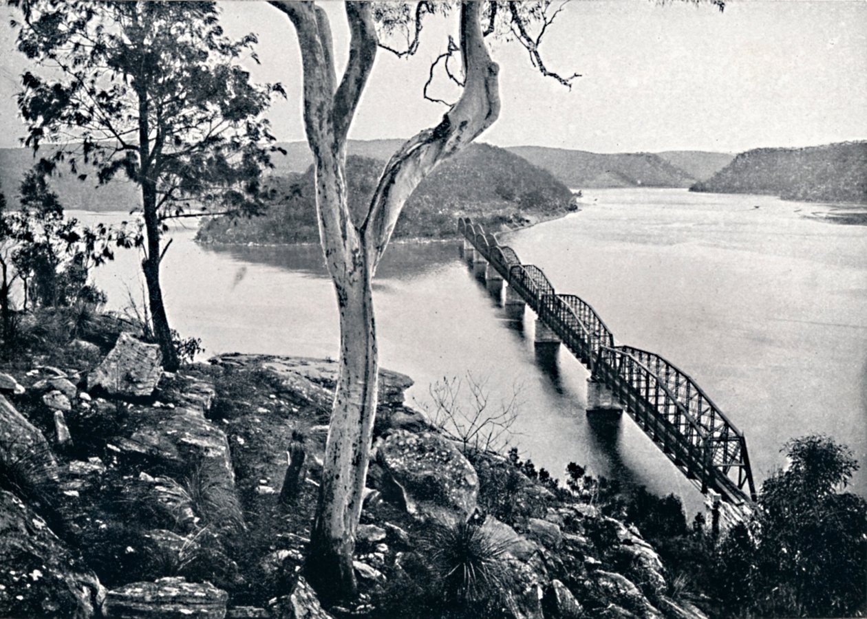 Le fleuve Hawkesbury et le pont, vers 1900 - Unbekannt