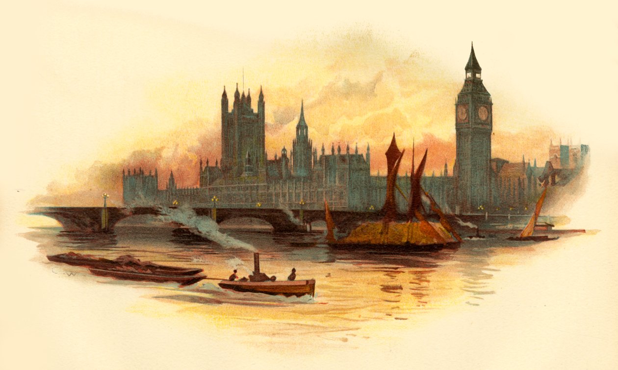 Les Chambres du Parlement, Westminster, Londres, vers 1890 - Unbekannt