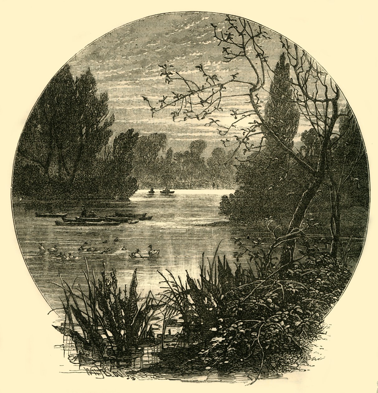 Le lac, parc de Battersea, vers 1878 - Unbekannt