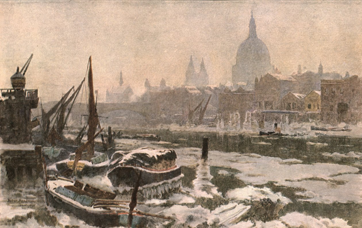 La Tamise : Un hiver rigoureux, vers 1900 - Unbekannt