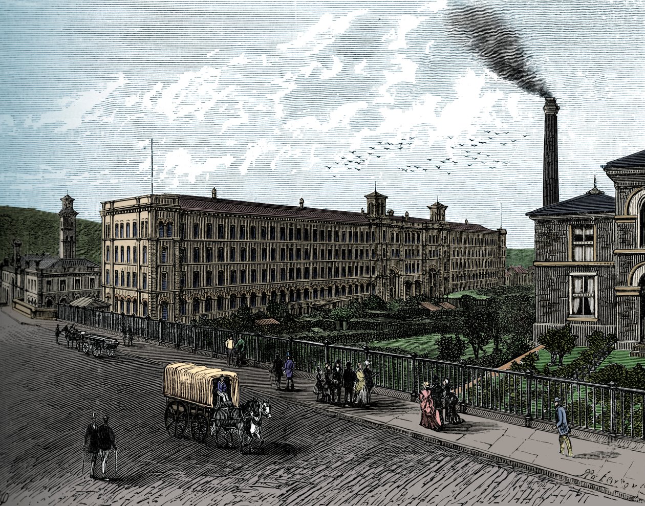 Le moulin à Saltaire, vers 1880 - Unbekannt