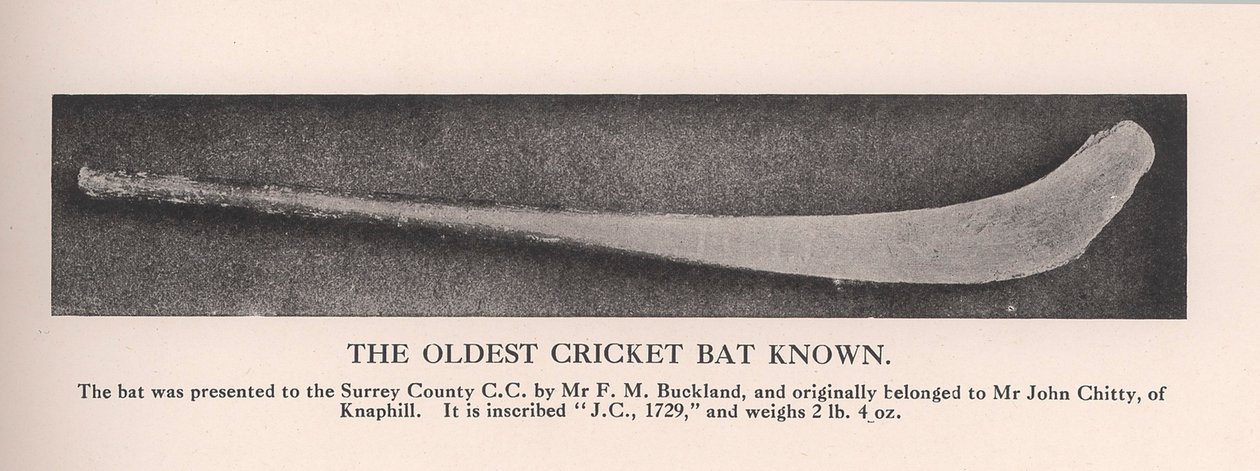 La plus ancienne batte de cricket connue, 1912 - Unbekannt
