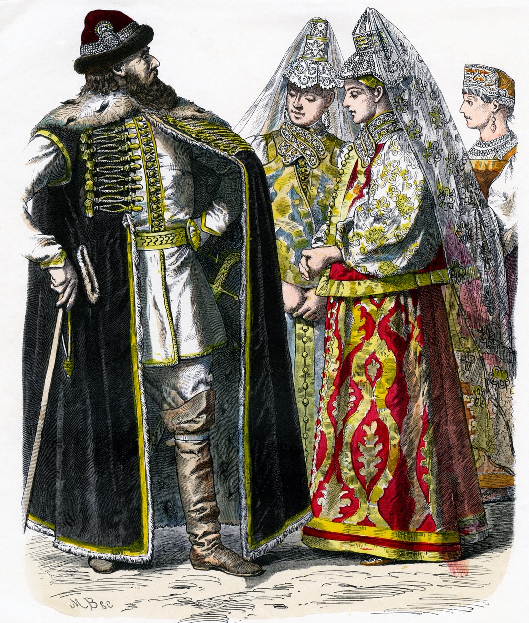 Costume traditionnel russe, vers 1850 - Unbekannt