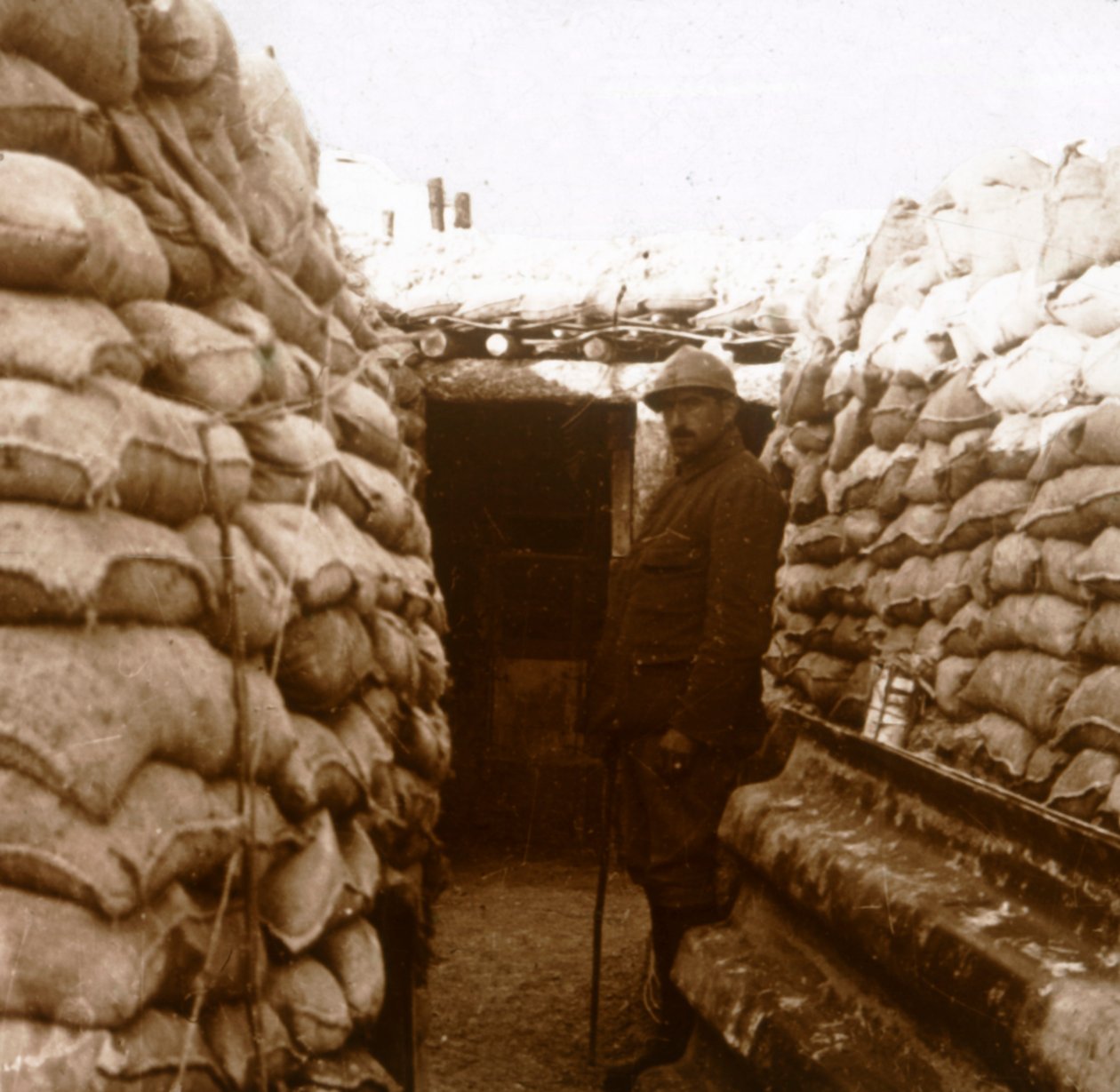 Tranchées en Champagne, nord de la France, vers 1914-1918 - Unbekannt