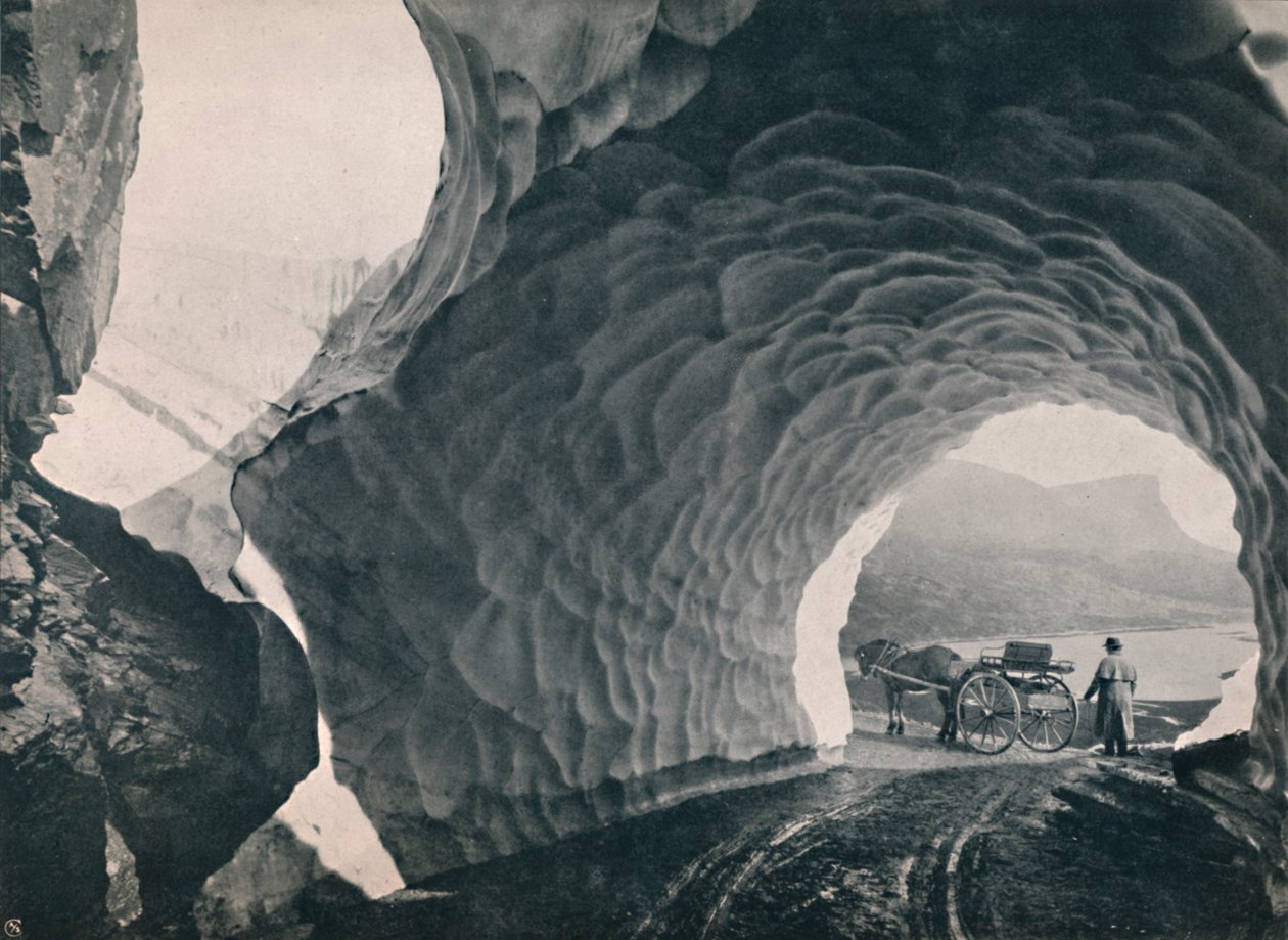 Tunnel à travers la neige, Hauklid Pass, 1914 - Unbekannt