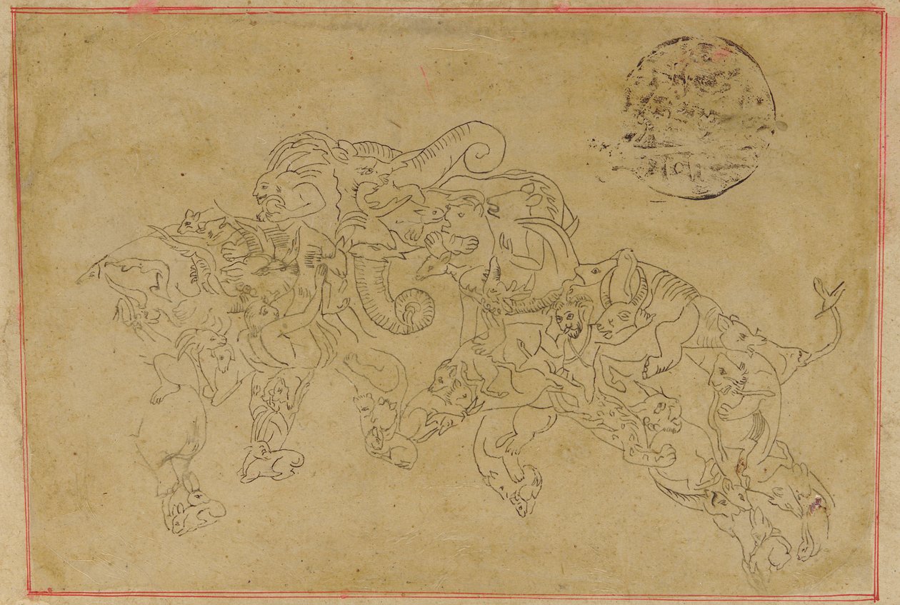 Deux éléphants composites, combattant, 18ème siècle - Unbekannt