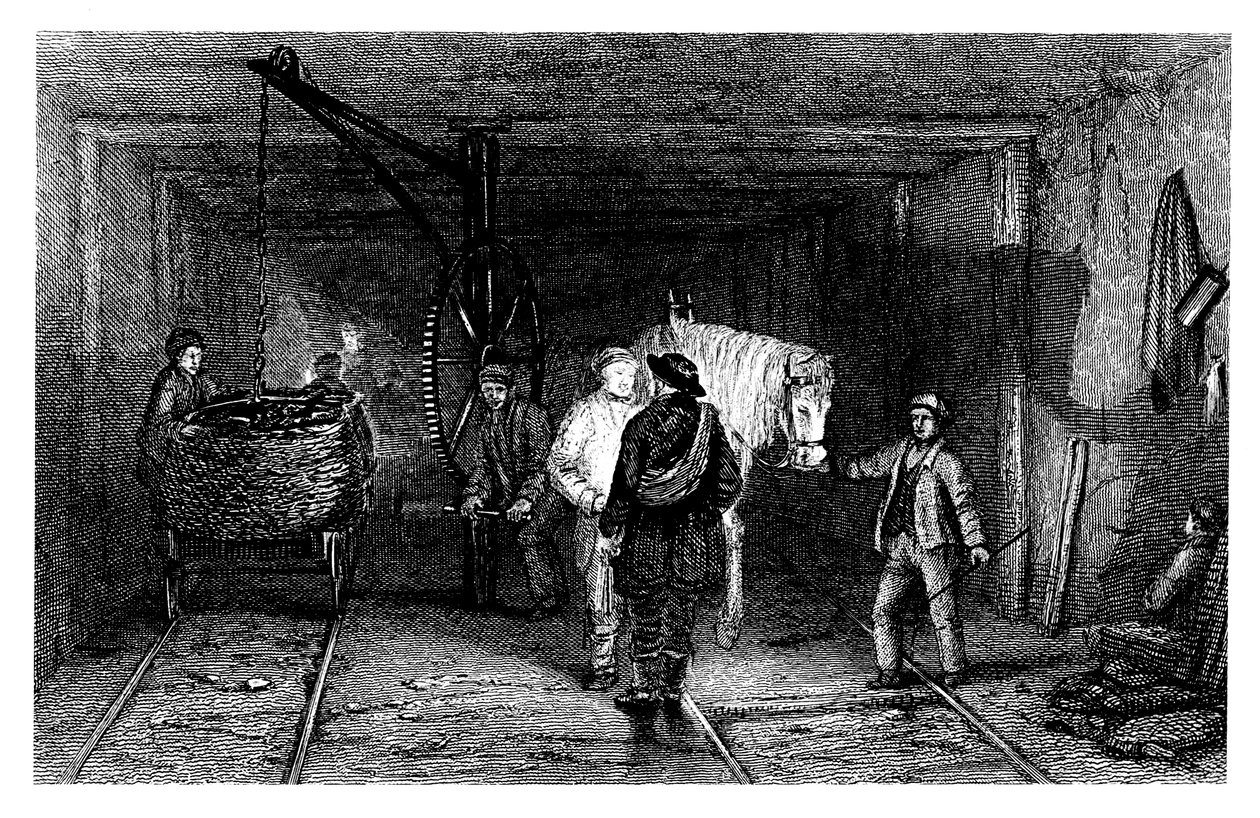 Scène souterraine dans une mine de charbon, 1860 - Unbekannt