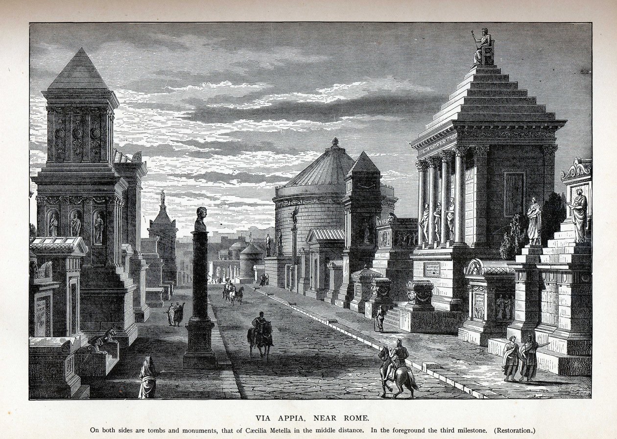 Via Appia près de Rome, reconstruction - Unbekannt