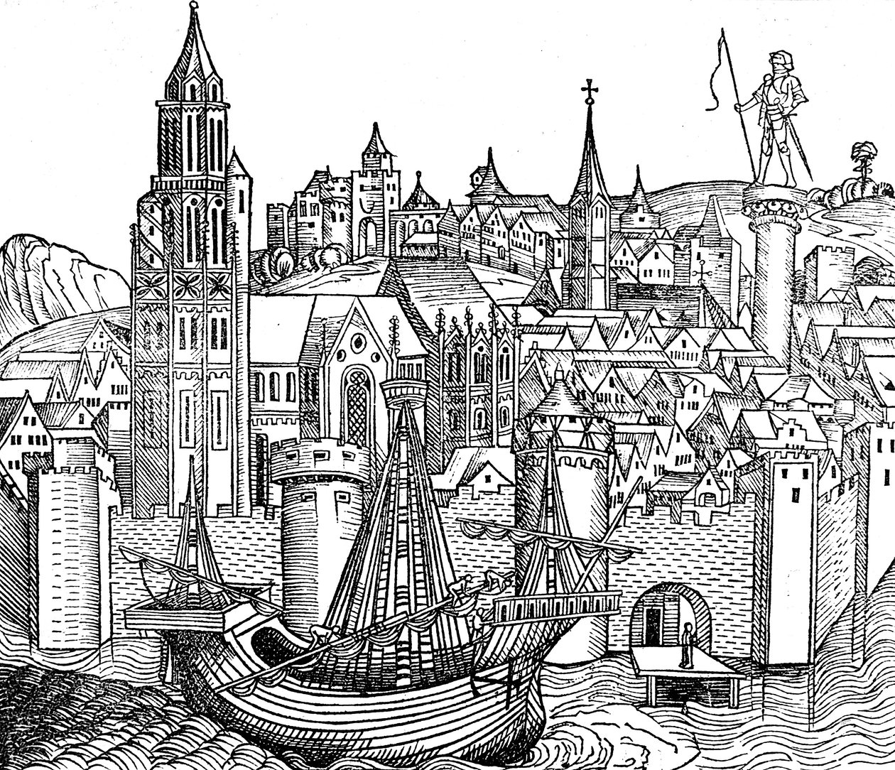 Vue de la ville fortifiée, 1493 - Unbekannt