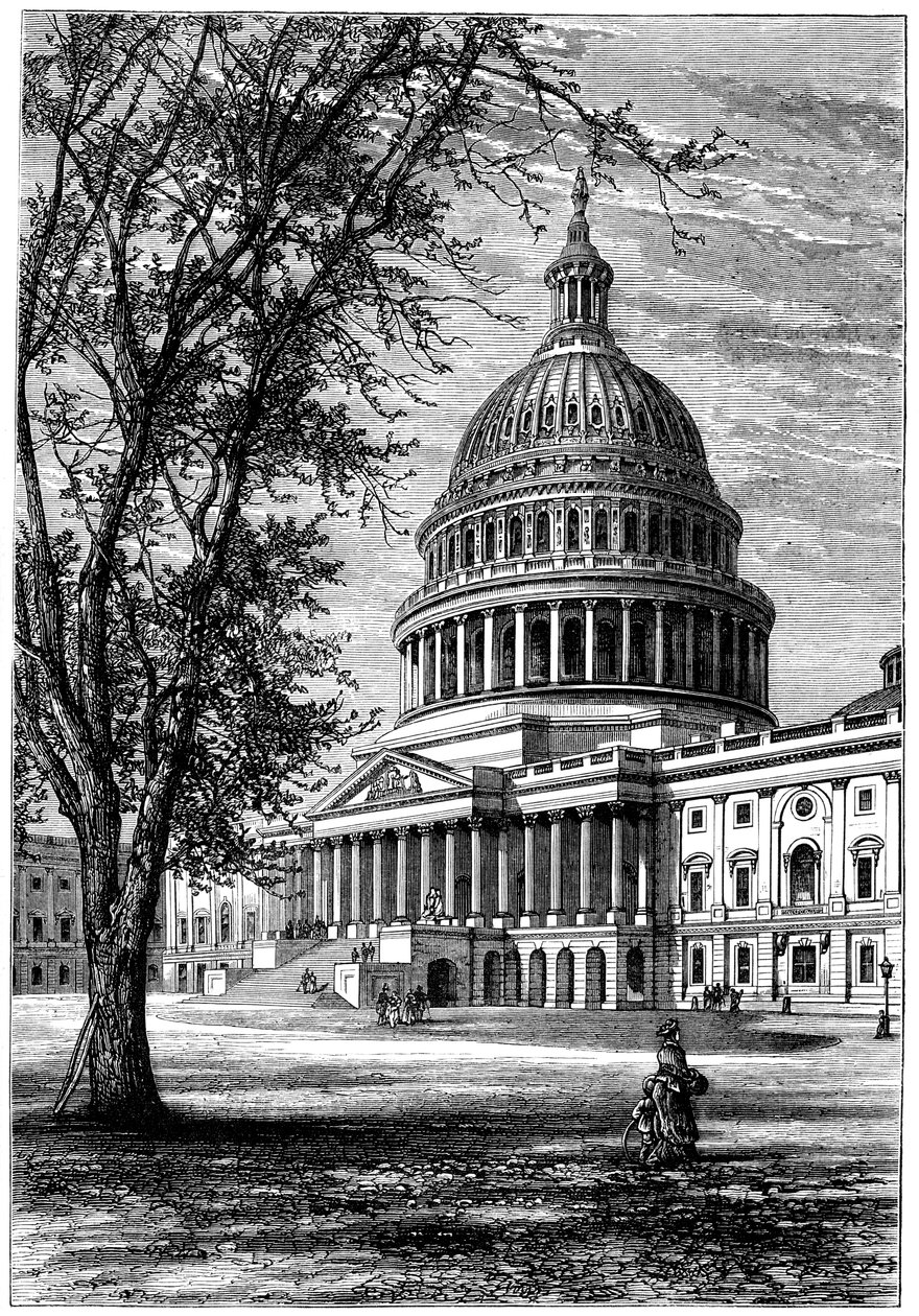 Vue du Capitole, Washington DC, USA, vers 1880 - Unbekannt