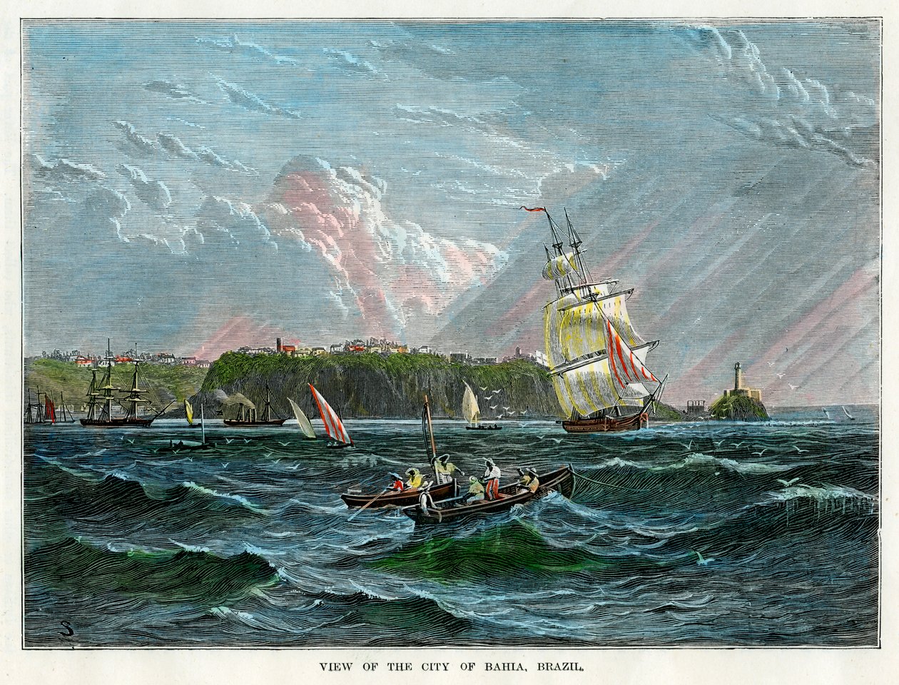 Vue de la ville de Bahia, Brésil, vers 1880 - Unbekannt