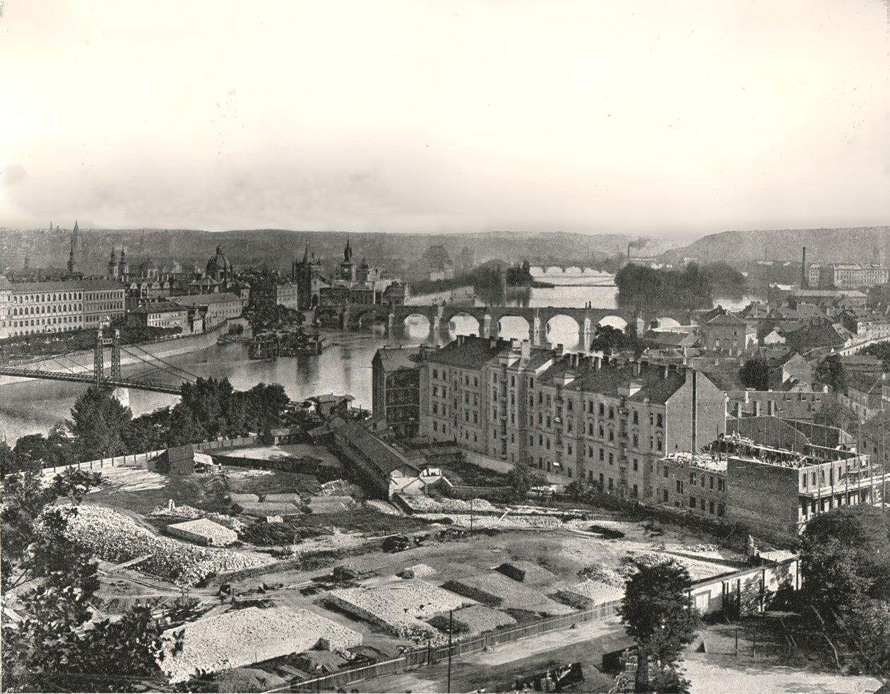 Vue de la ville de Prague, Tchécoslovaquie, 1895 - Unbekannt