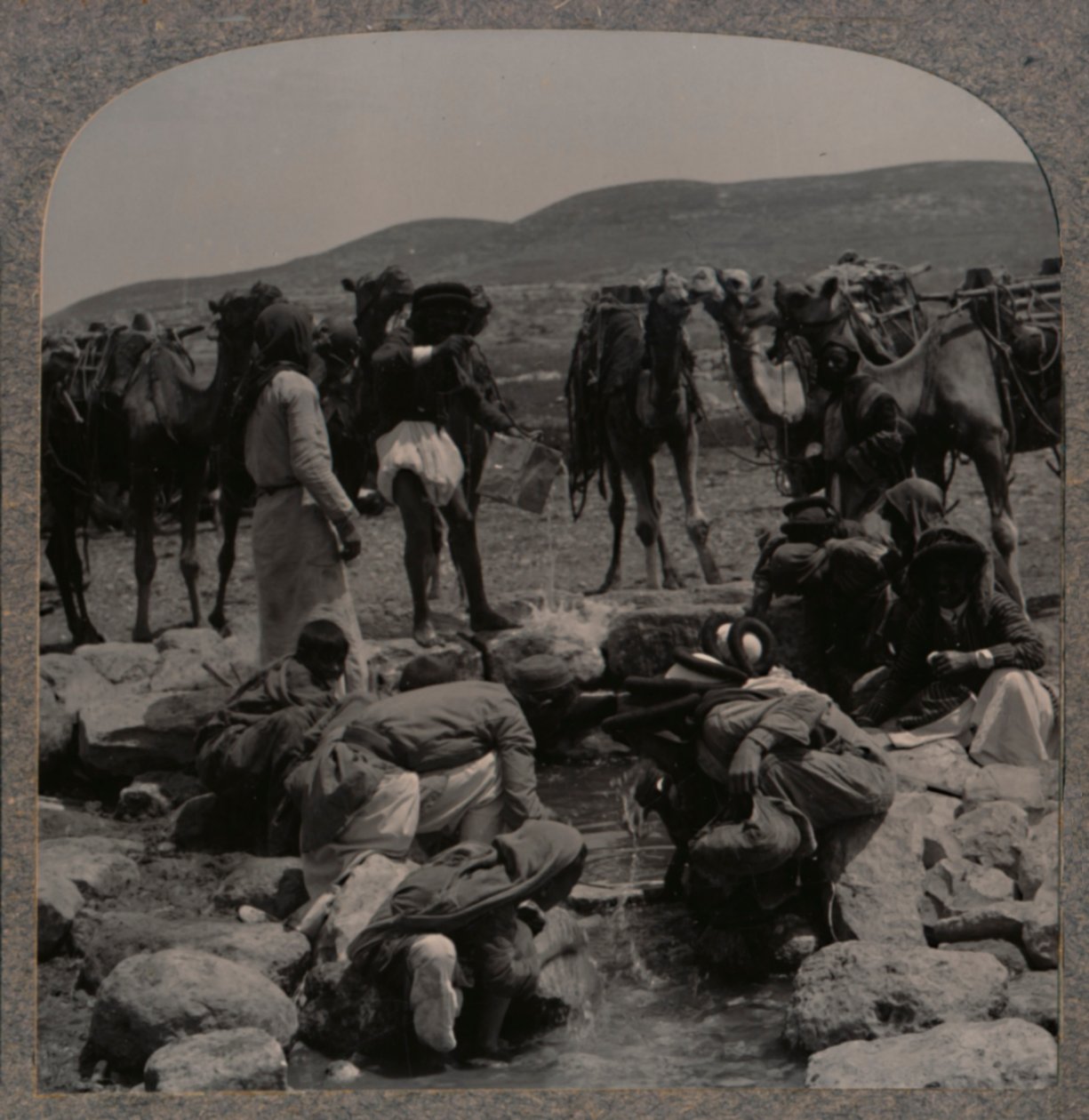 Abreuvement des chameaux au puits de Jacob, vers 1900 - Unbekannt