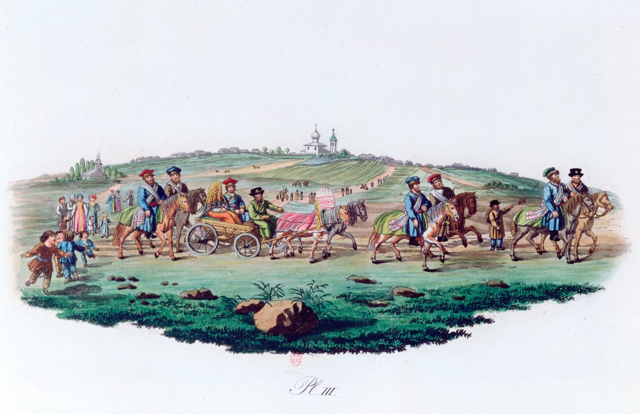 Procession de mariage, Russie, 1820 - Unbekannt