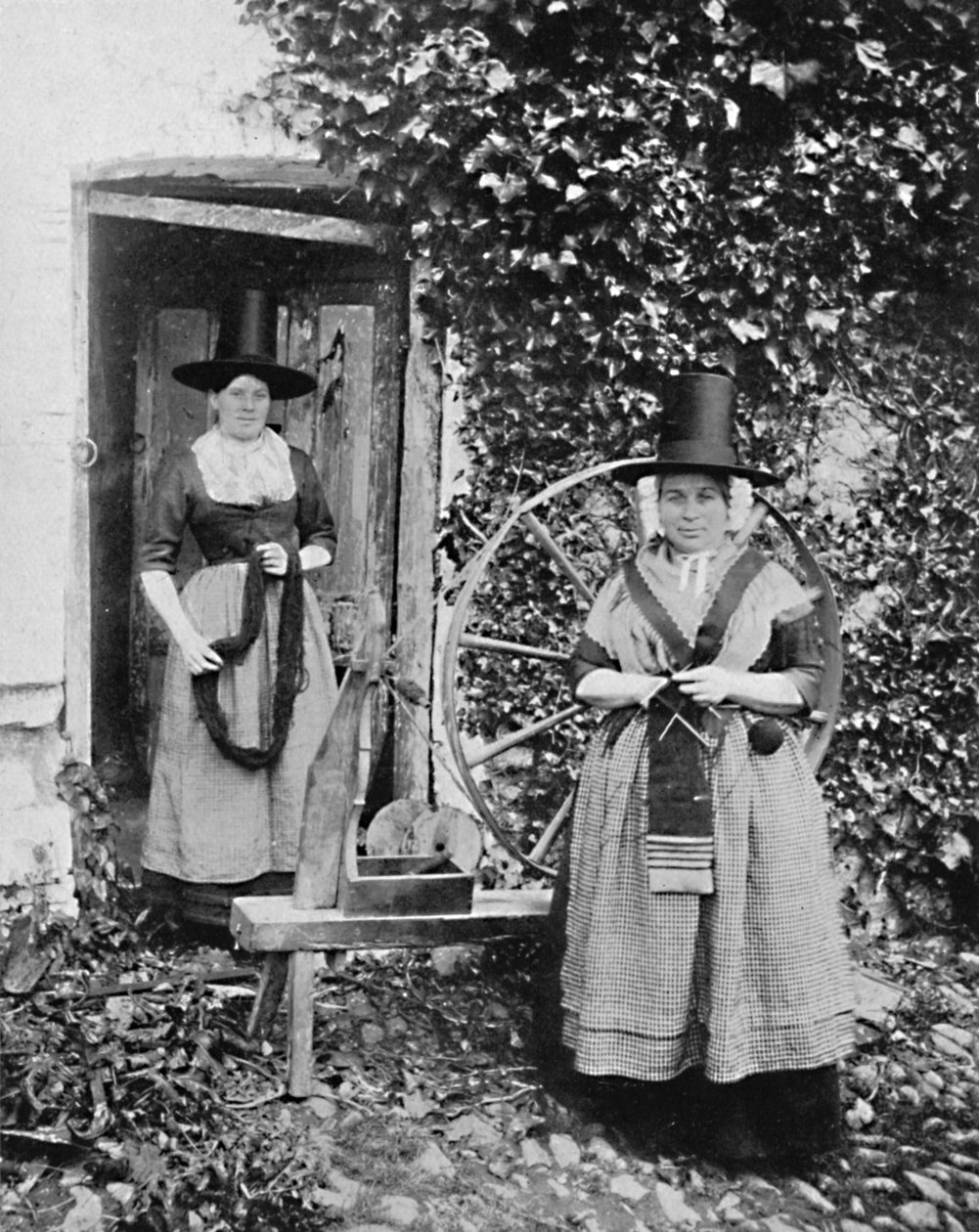 Femmes galloises avec un rouet - Unbekannt