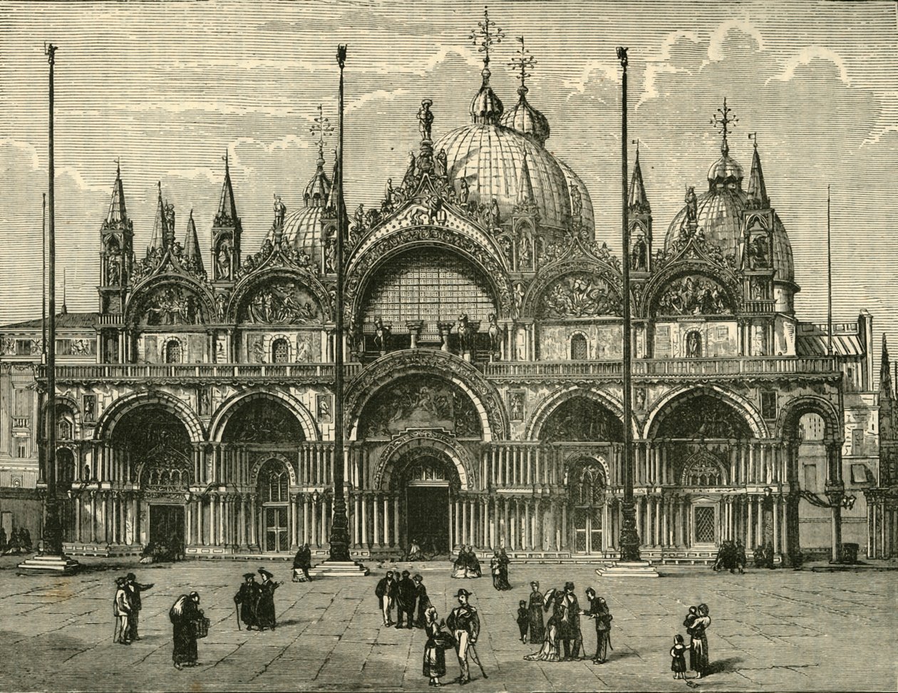 Façade ouest de Saint-Marc, Venise, 1890 - Unbekannt