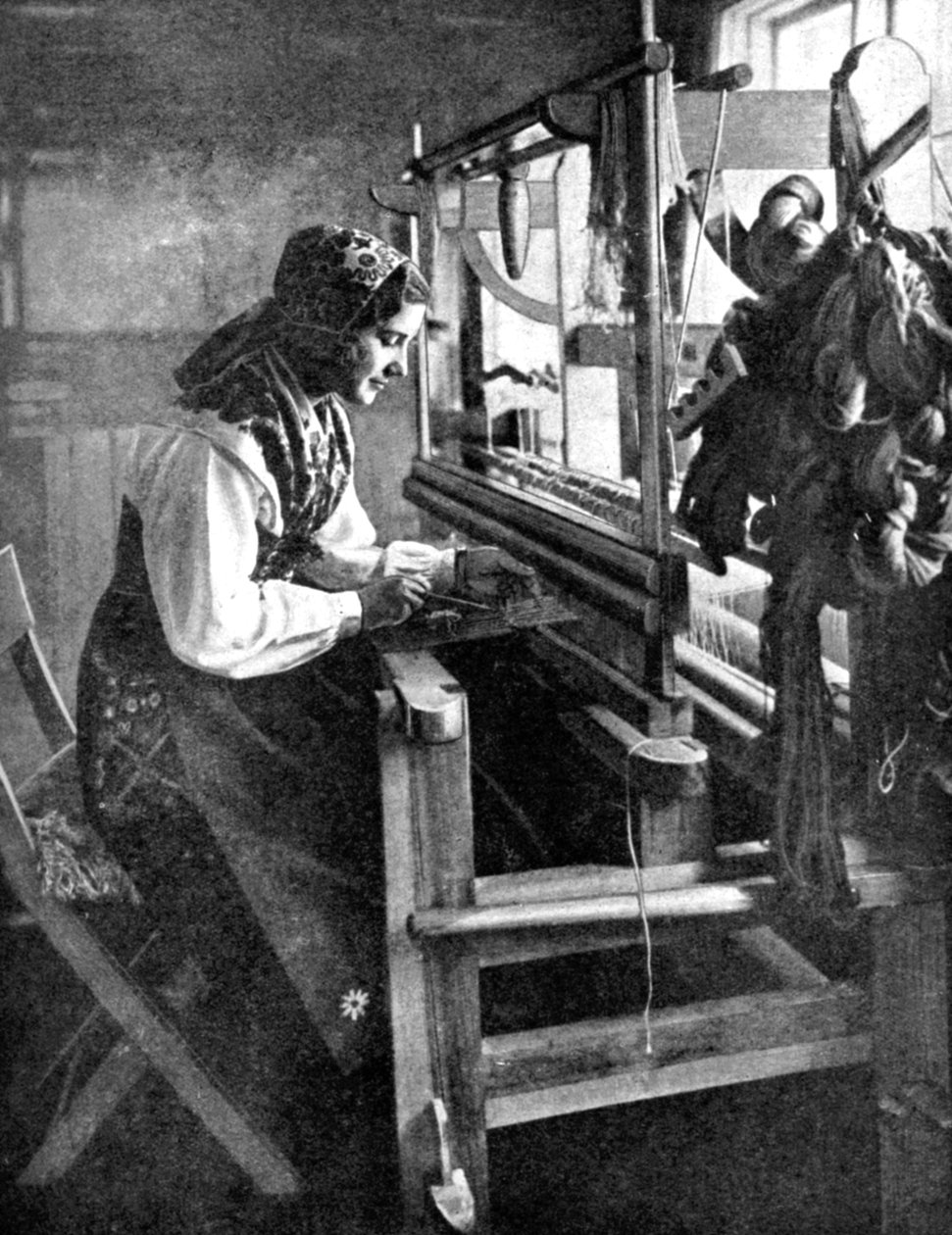 Femme utilisant un métier à tisser, Suède, 1936 - Unbekannt