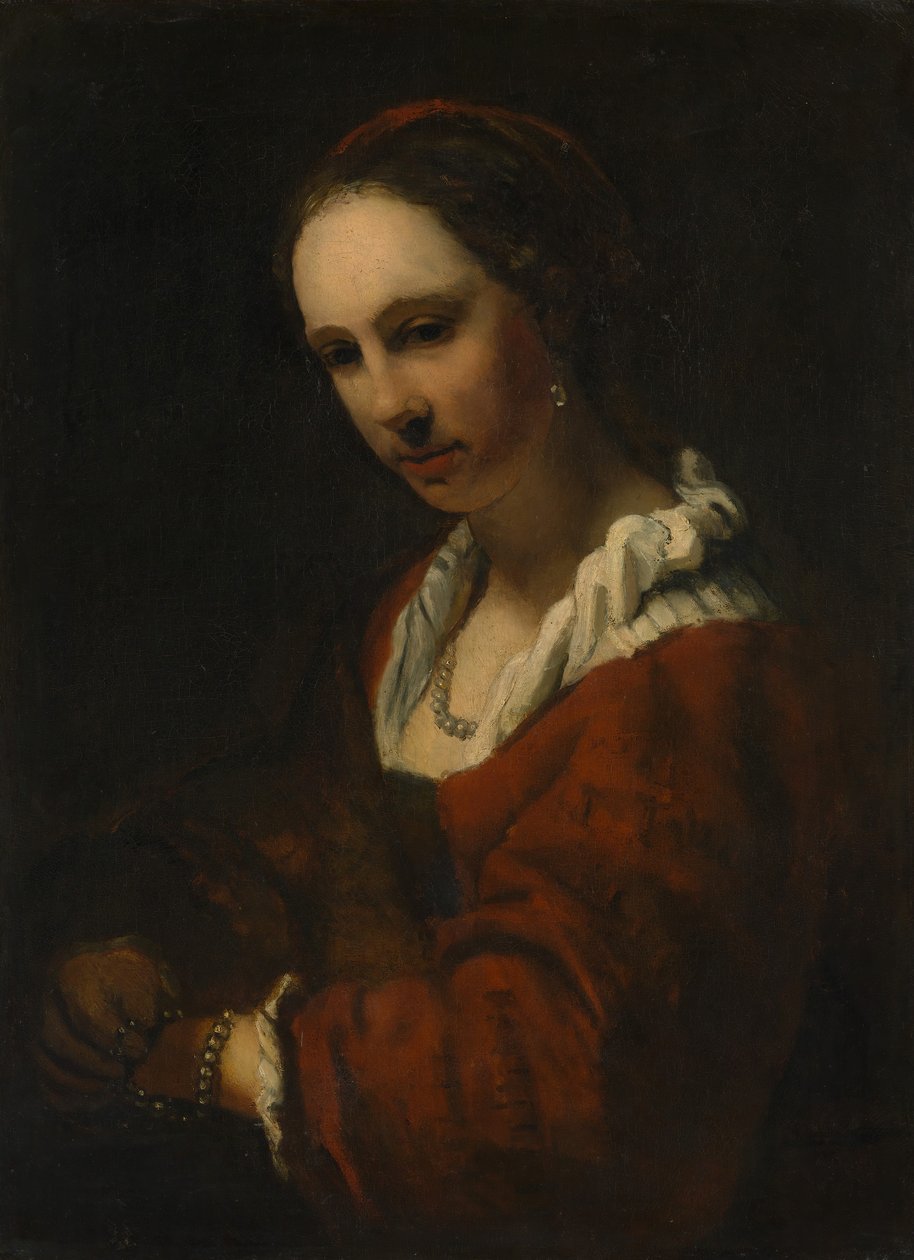 Jeune femme avec un collier de perles - Unbekannt