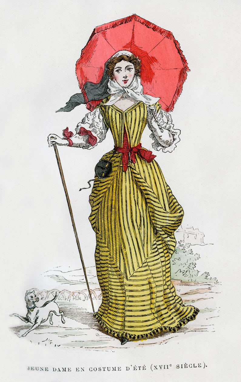 Jeune femme en mode estivale, 17ème siècle 1882-1884 - Unbekannt