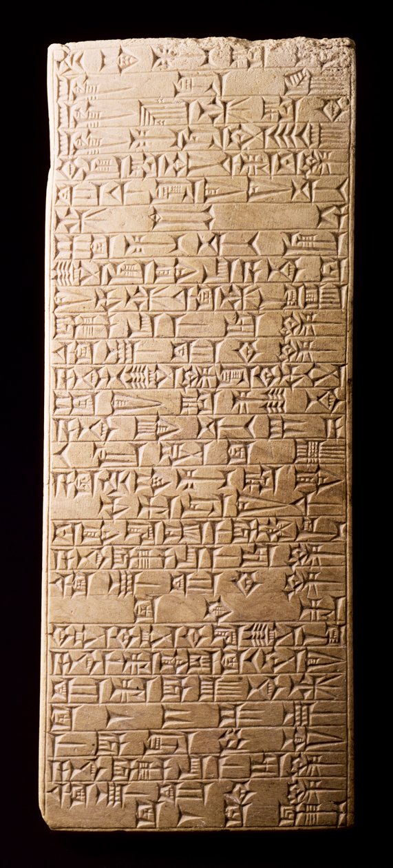 Tablette avec inscription relative à l