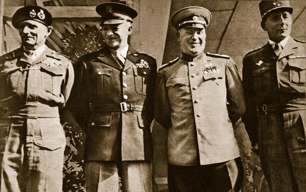 Field Marshal Montgomery, General Eisenhower, Marshal Zhukov et General de Lattre de Tassigny, Berlin, 5 juin 1945 - Unbekannt Unbekannt