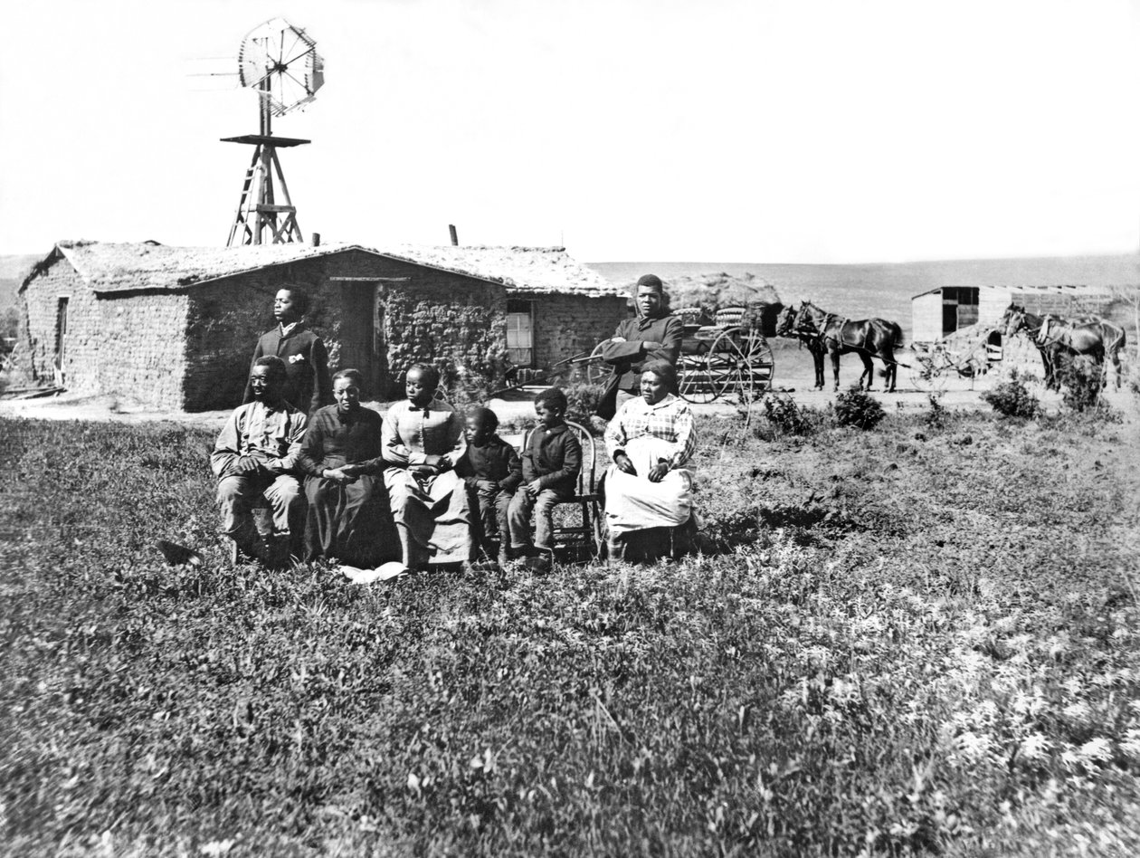 Portrait de famille pionnière, comté de Custer, Nebraska, 1888 - Unbekannt Unbekannt