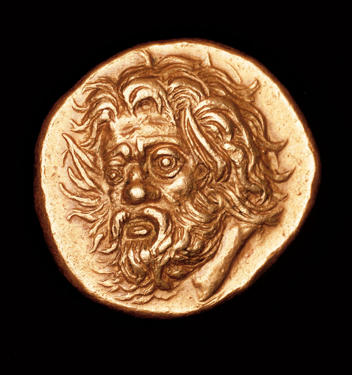 Rare pièce de monnaie grecque antique, chef-d