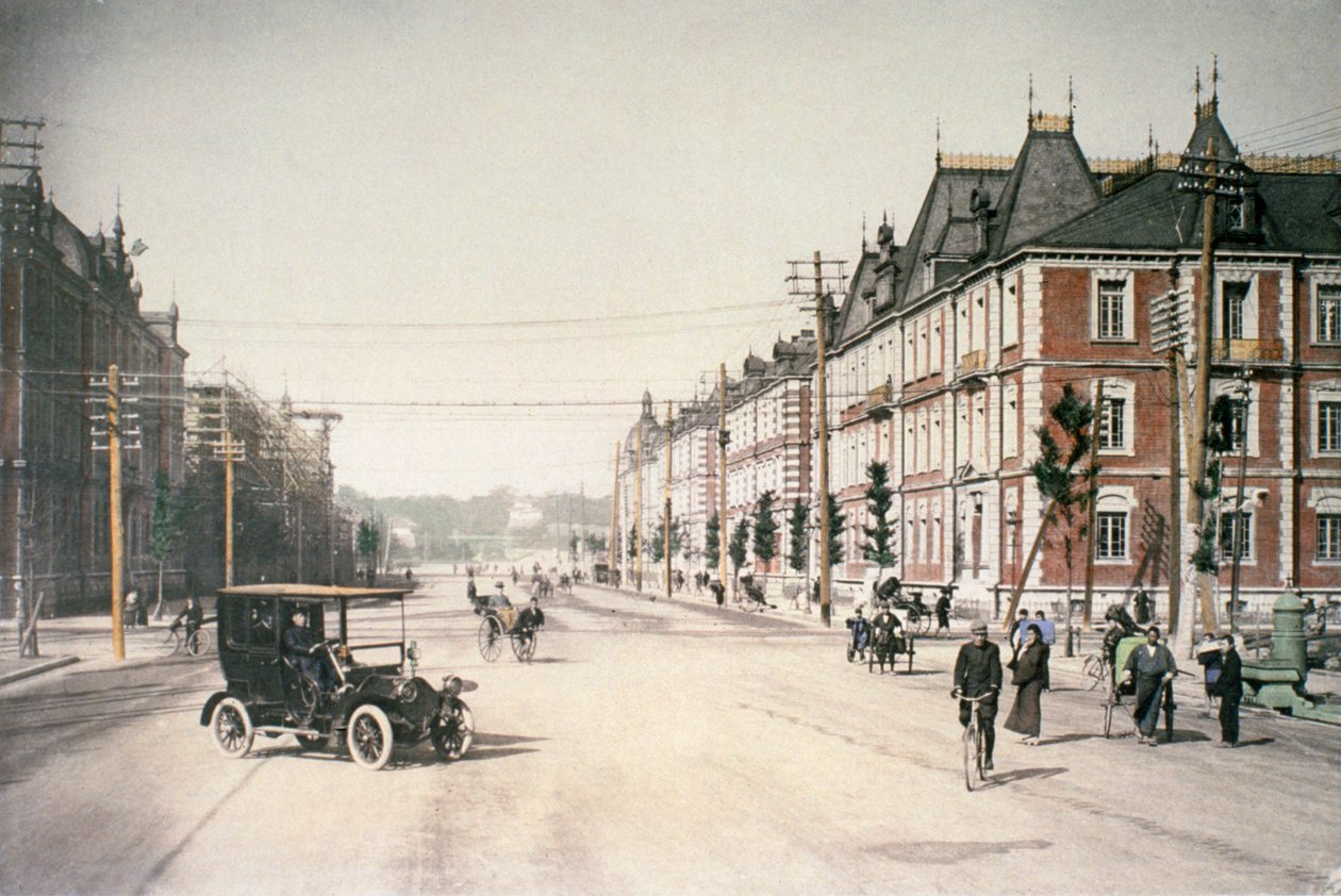 Scène de rue à Tokyo, Japon, vers 1895-1900 - Unbekannt Unbekannt