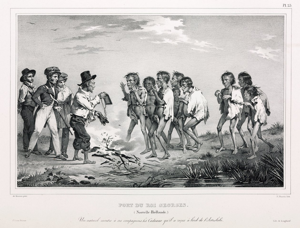 Aborigènes avec des bibelots occidentaux, Nouvelle-Hollande - Unbekannt