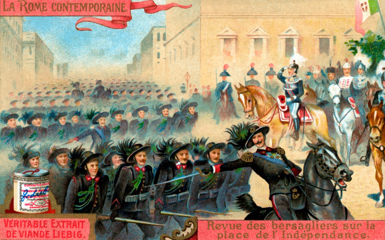 Revue des Bersaglieri sur la Piazza Indipendenza, Rome - Unbekannter Künstler