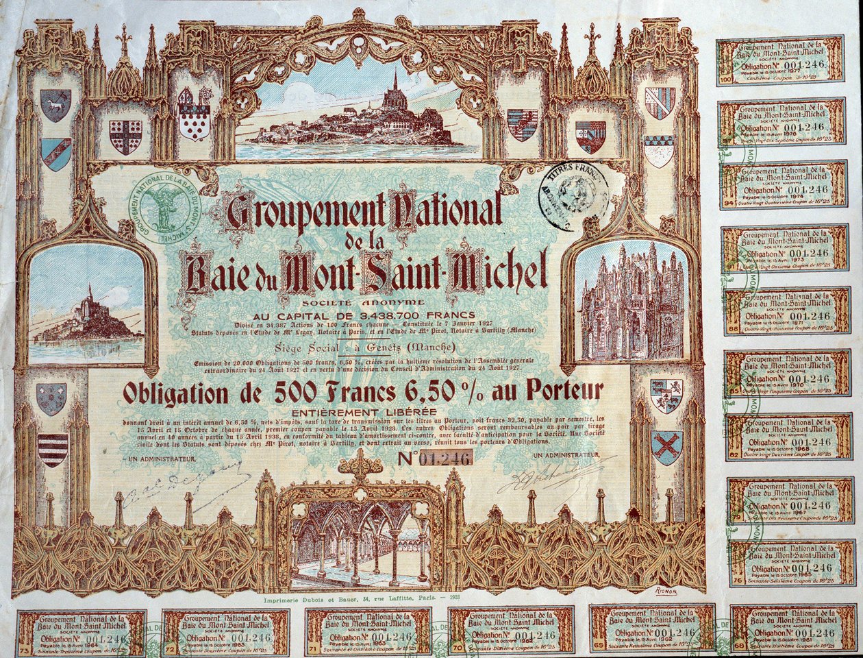 Obligation de 500 Francs - Unbekannt