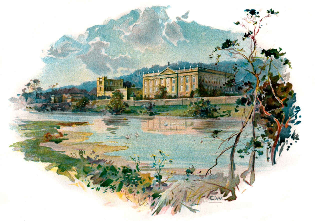Chatsworth depuis le Derwent - Unbekannter Künstler