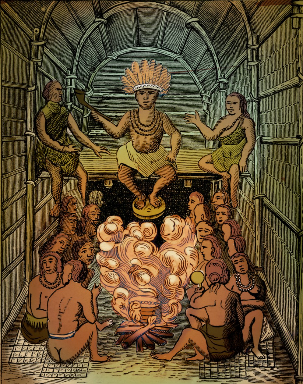 Le Chef Powhatan accueillant John Smith - Unbekannter Künstler