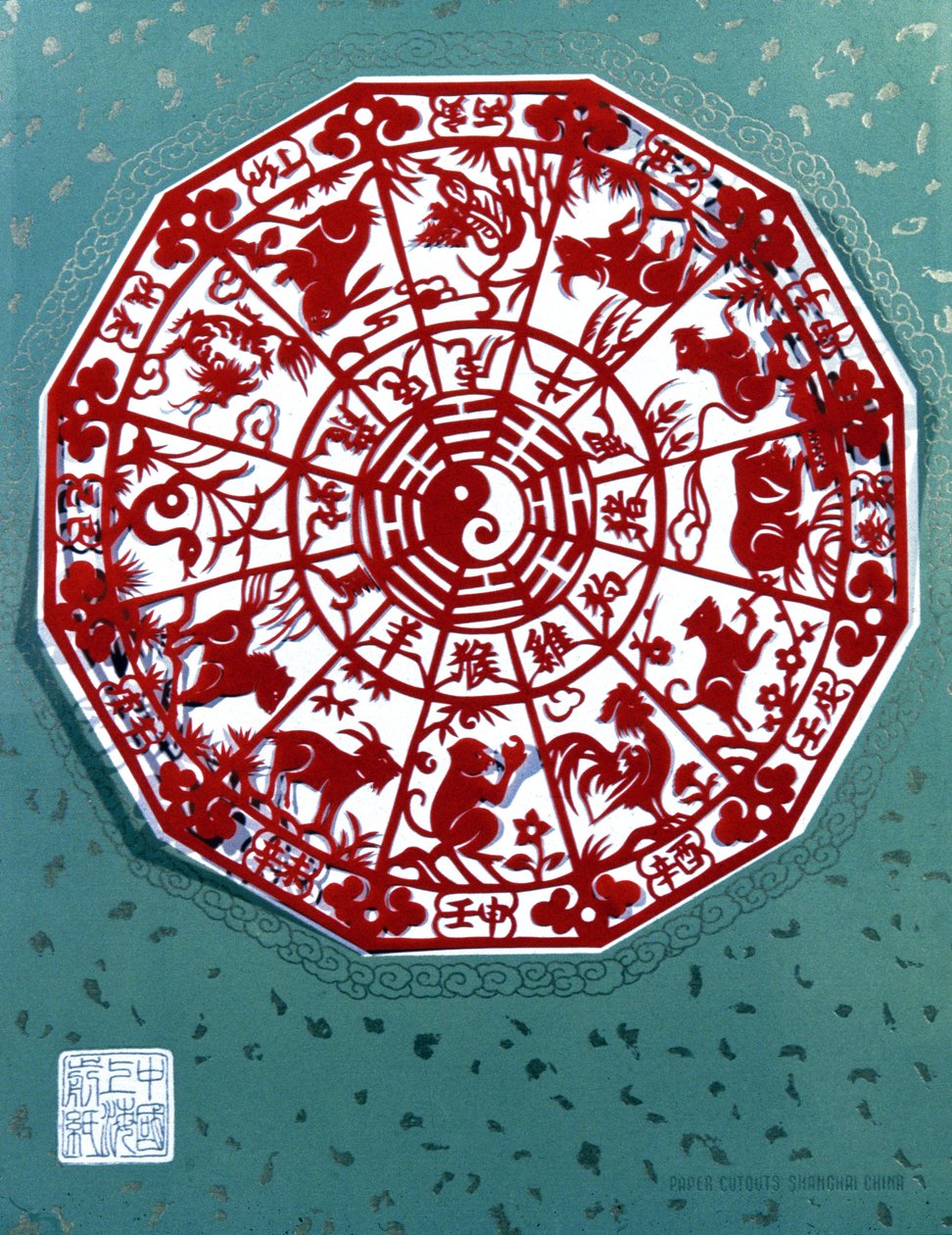 Zodiaque chinois. Découpage de papier - Unbekannter Künstler