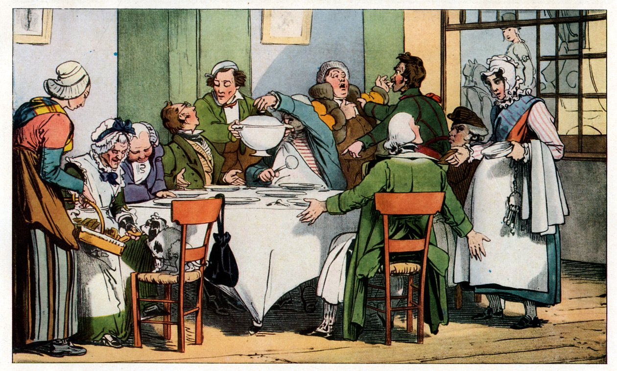 Dîner dans une auberge française du 19ème siècle - Unbekannter Künstler