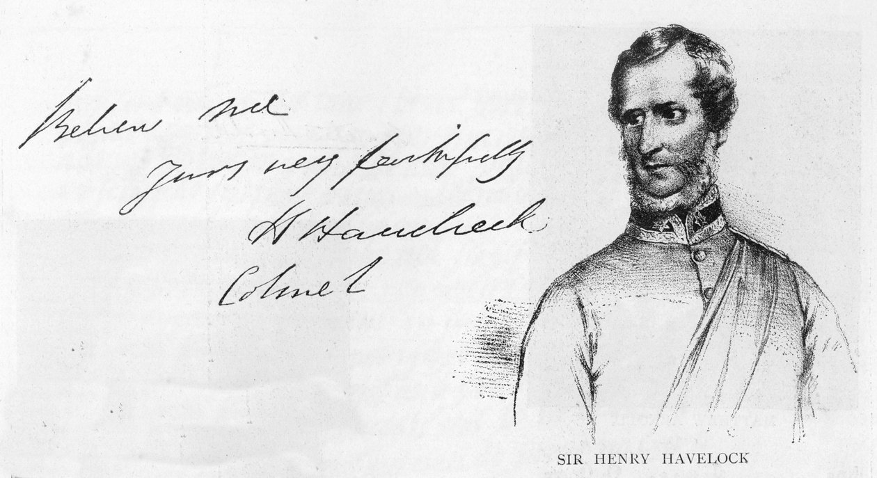 Écriture et signature de Sir Henry Havelock - Unbekannt