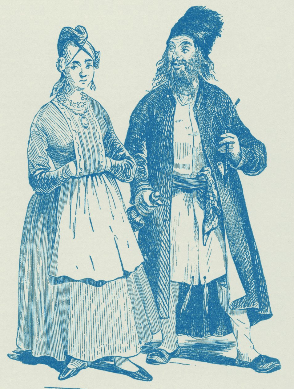 Hassid et sa femme, début du 19e siècle - Unbekannter Künstler