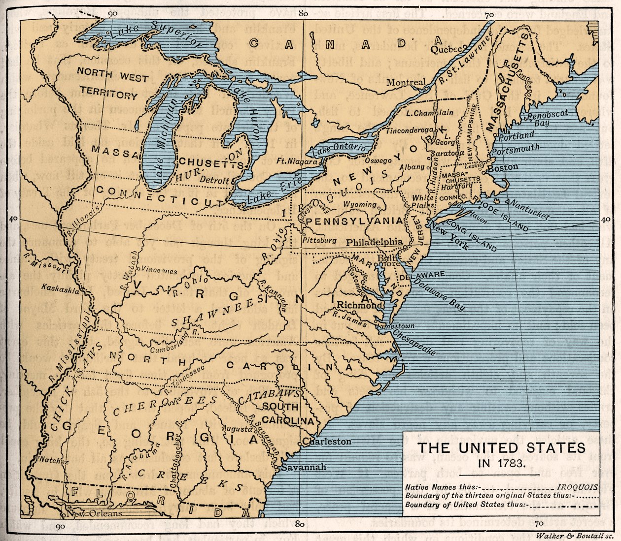 Carte des États-Unis post-indépendance - Unbekannter Künstler