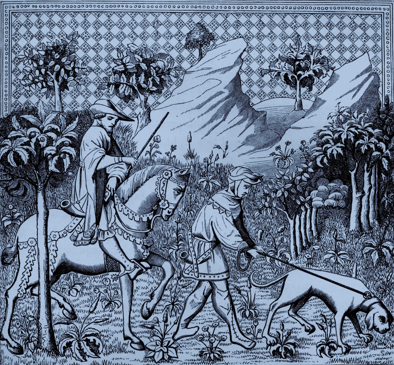 Noble en costume de chasse à cheval - Unbekannter Künstler