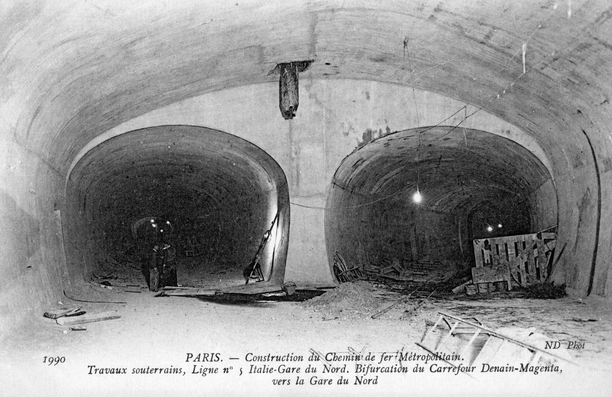 Métro de Paris - construction du souterrain - Unbekannter Künstler