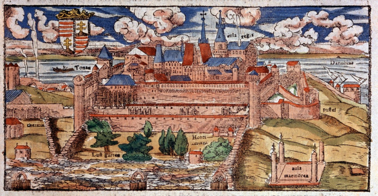 Buda renforcée (Hongrie), c. 1550 (gravure) - Unbekannter Künstler