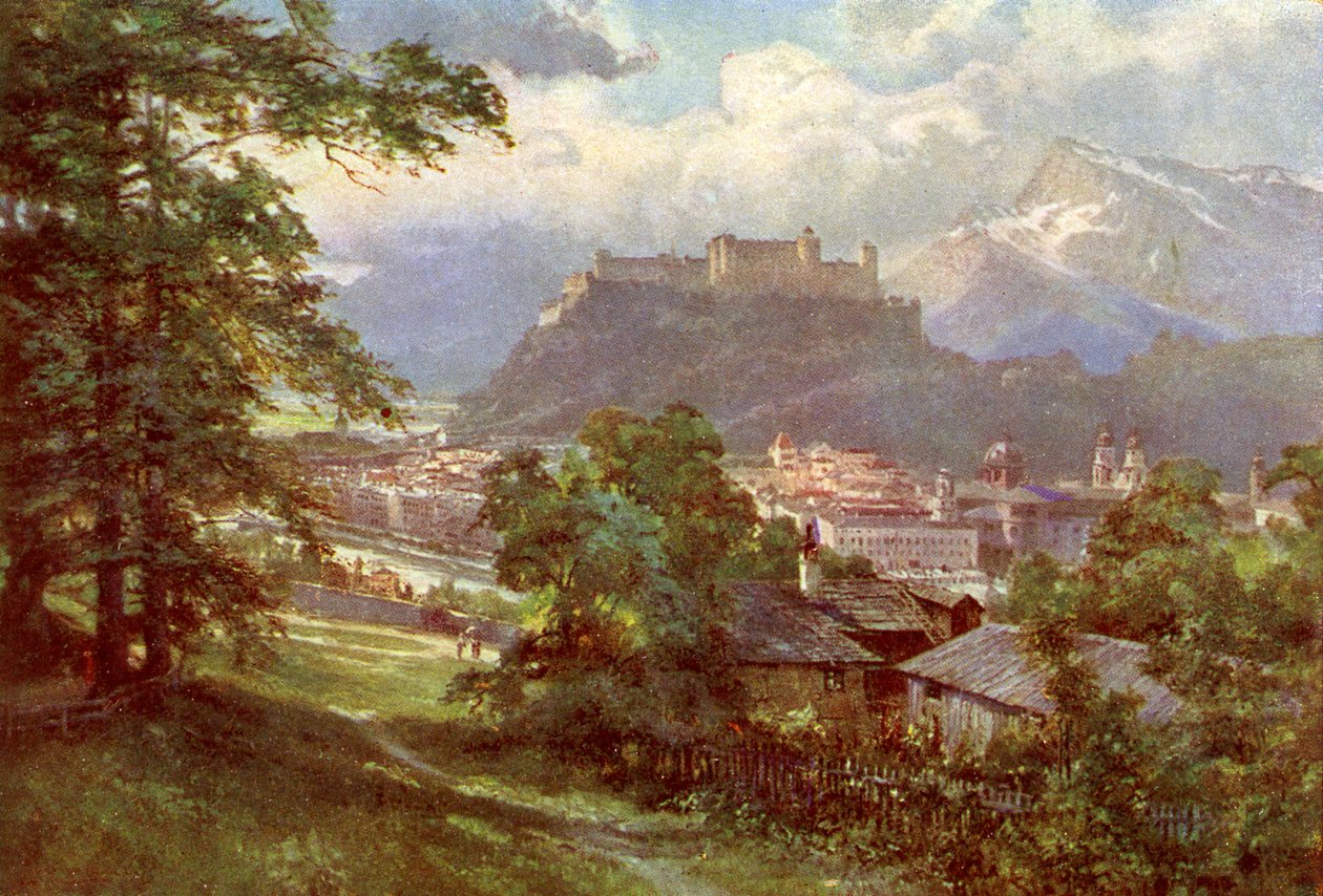Salzbourg - vue depuis Kapuzinerberg, Autriche - Unbekannter Künstler
