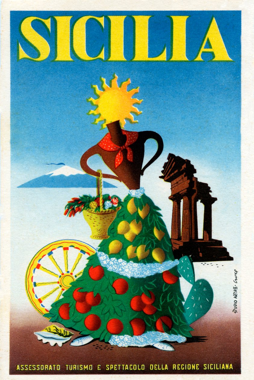 Sicile - affiche touristique - Unbekannter Künstler