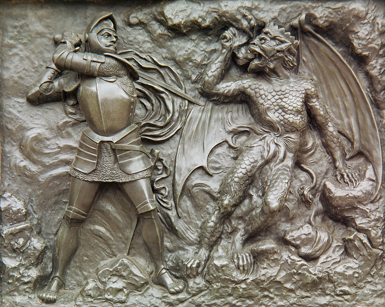 Saint Georges combattant le dragon (bronze) - Unbekannt