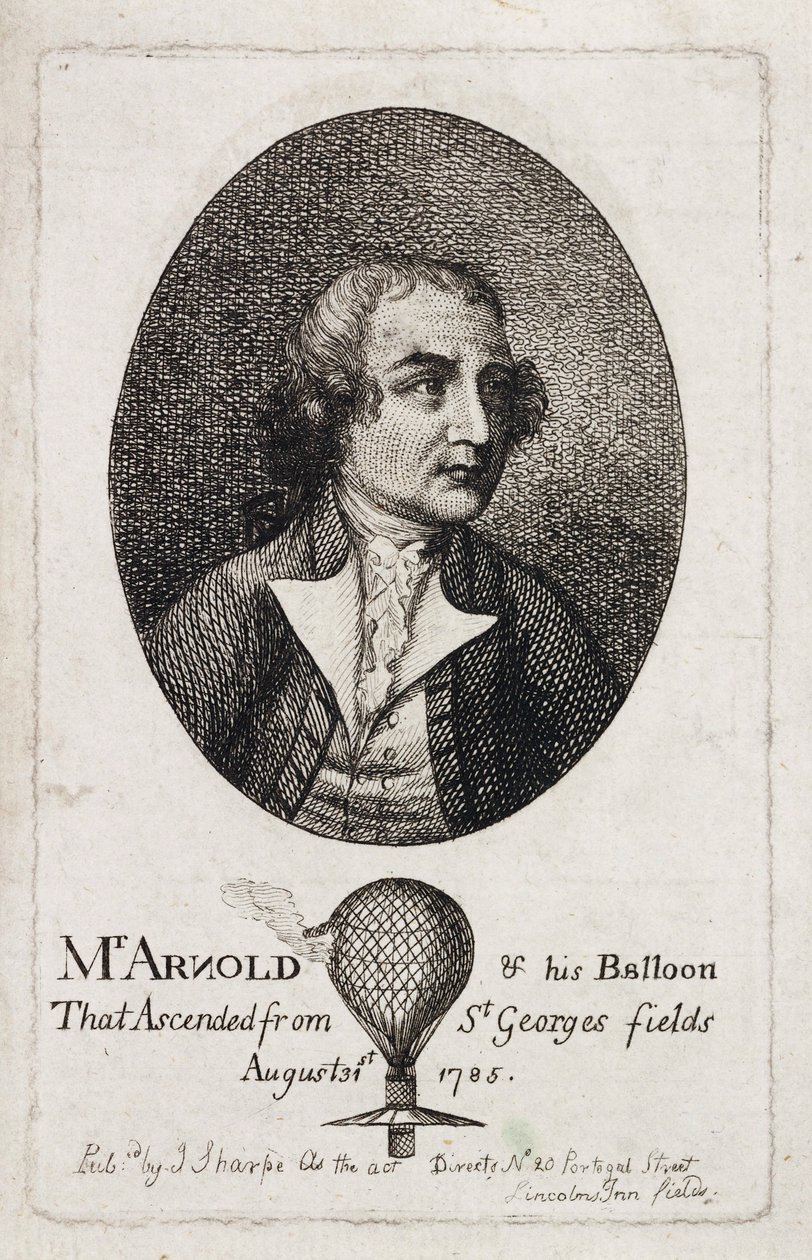 Stuart Amos Arnold, aéronaute anglais, vers 1785 - Unbekannt