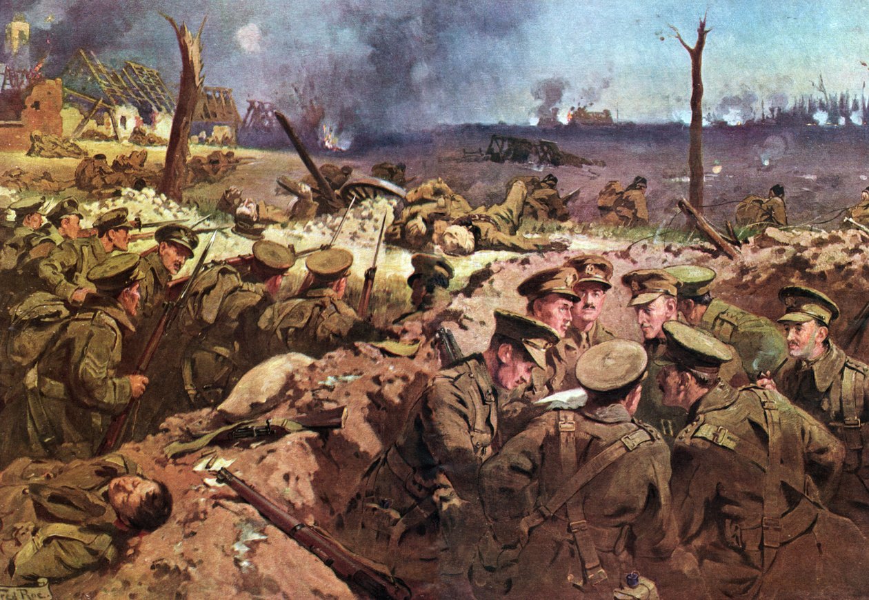 Le 4e Suffolks à Neuve Chapelle - Unbekannter Künstler