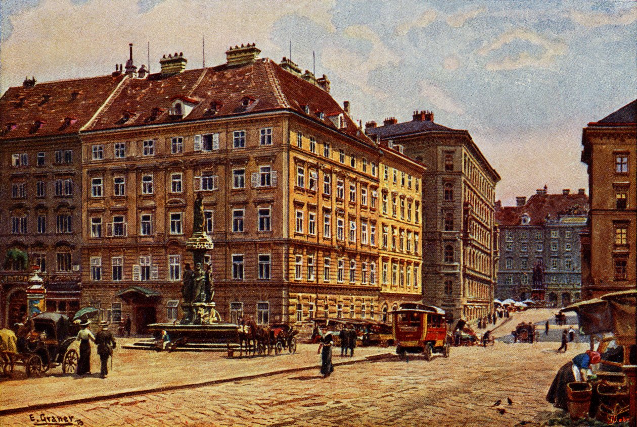 Vienne Freiung, début du XXe siècle (carte postale) - Unbekannter Künstler