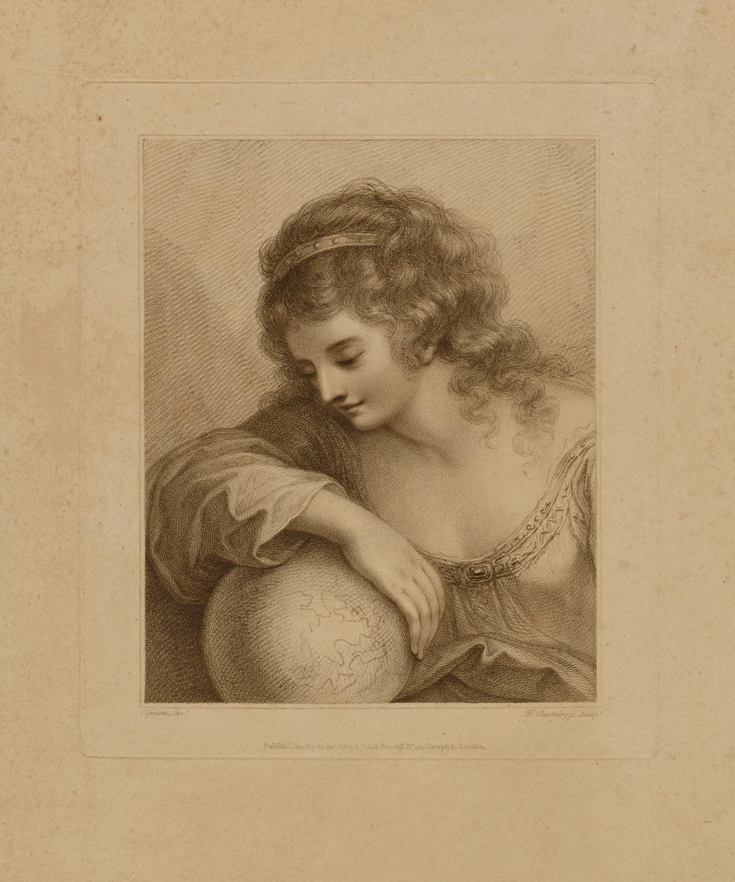 Fille avec un globe terrestre - Unidentified