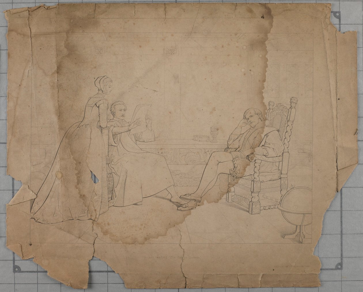 Spenser lit "The Fairie Queene" (La reine des fées) - Unidentified