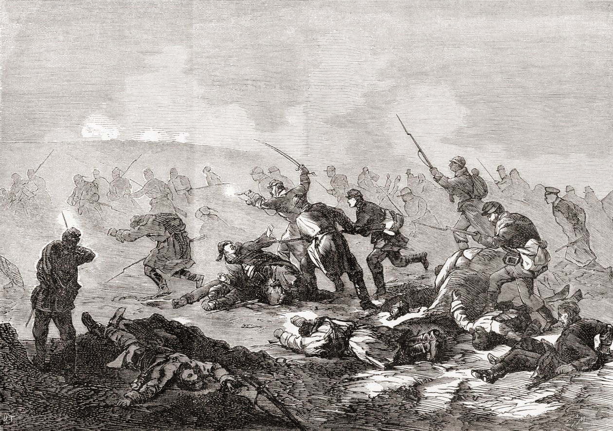 La prise du redoute de Grivitsa par les Russes pendant la troisième bataille de Grivitsa, Bulgarie - Unbekannt Unbekannt